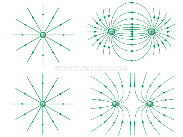 Hình dạng đường sức của một số điện trường